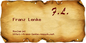 Franz Lenke névjegykártya